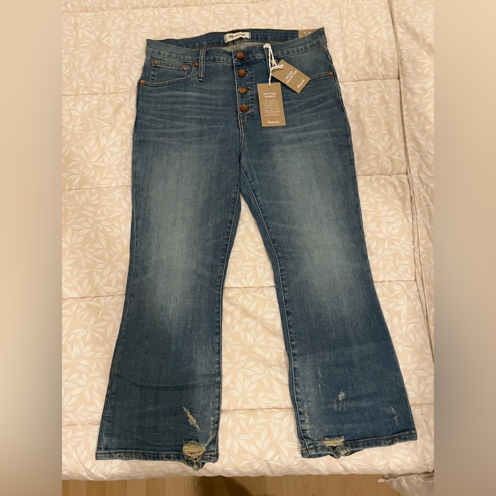 NWT Madewell Cali Demi-boot distressed jeans